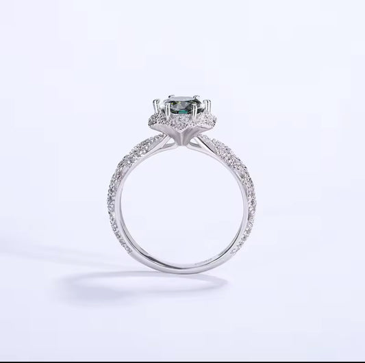 Lunar Atelier 1CT VVS D Color Moissanite Engagement Ring