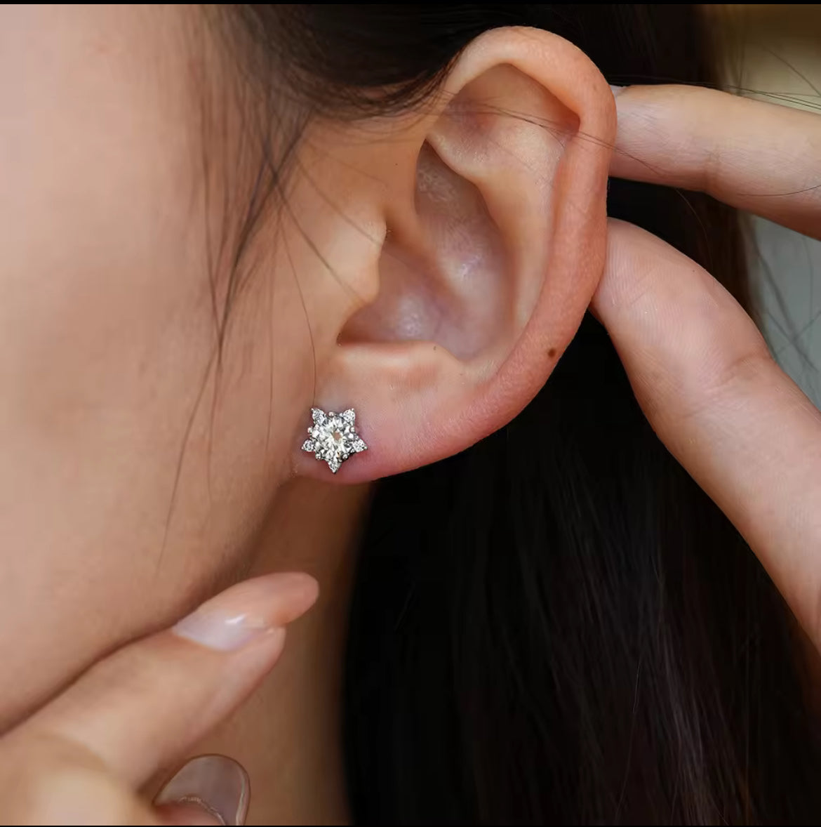Lunar Atelier — “Stella” Star Moissanite Stud Earrings