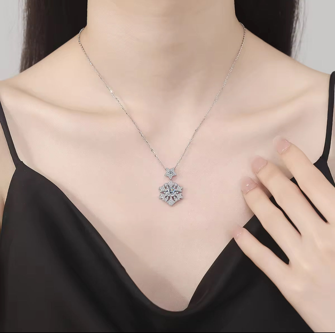 Lunar Atelier “Frosta” Star & Snowflake Moissanite Necklace