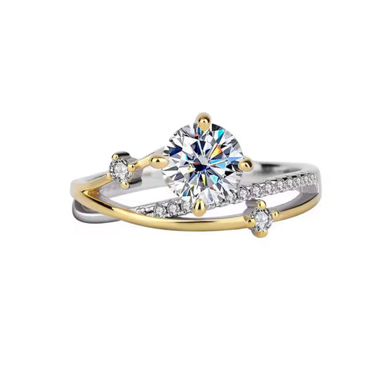 Lunar Atelier “Celestia” Star & Moon Moissanite Engagement Ring