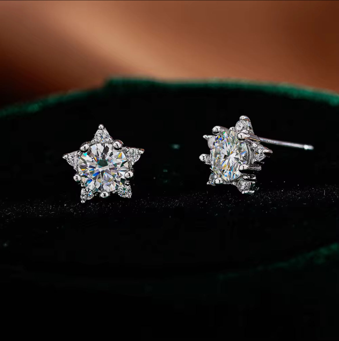 Lunar Atelier — “Stella” Star Moissanite Stud Earrings