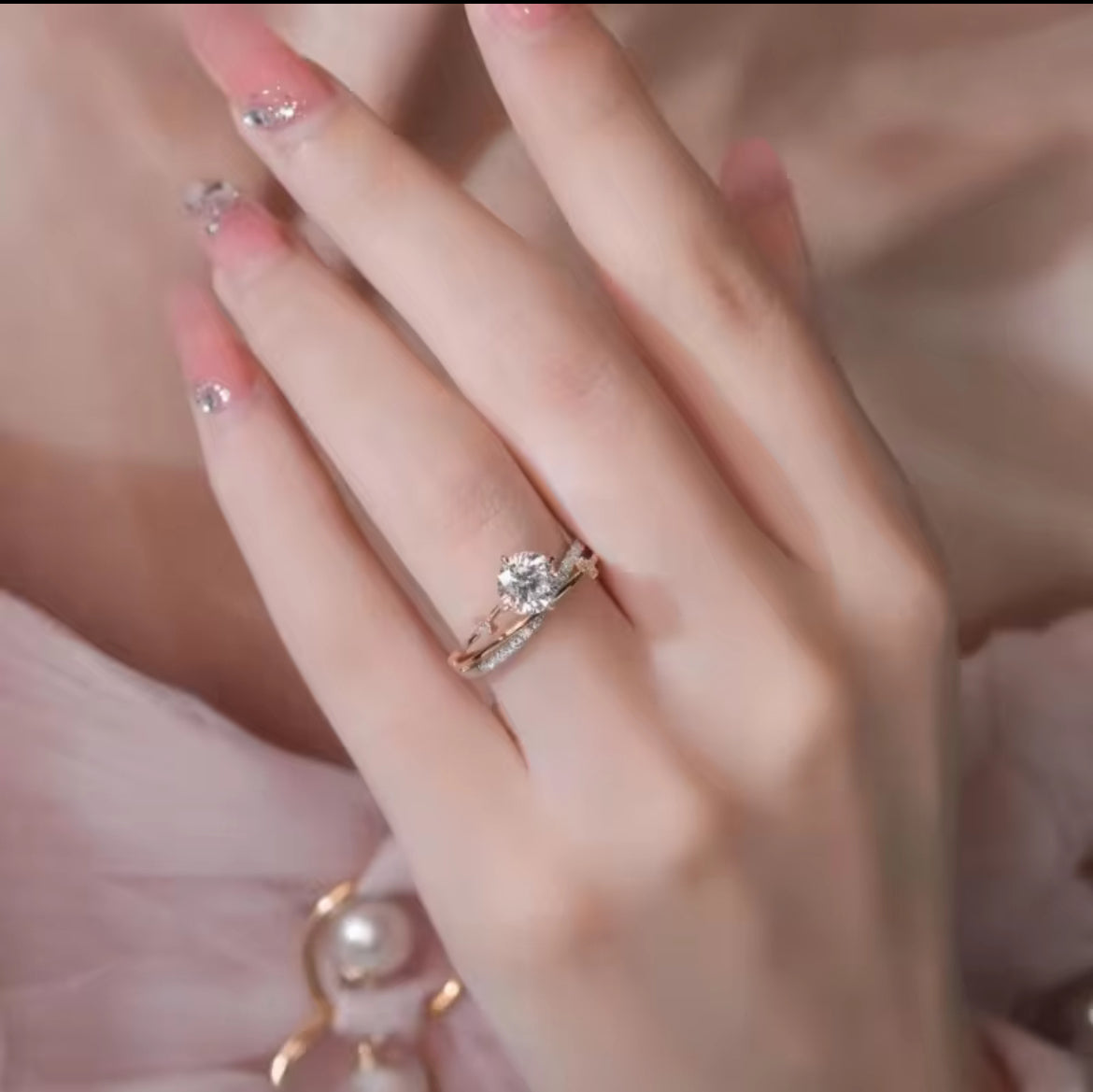 🌙 Celestia Star & Moon Moissanite Ring
